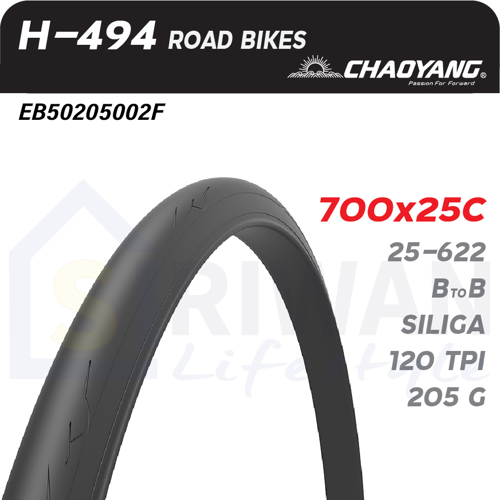 CHAOYANG ยางนอกเสือหมอบ ยางนอกจักรยาน H-494 ขนาด700X25c ยางพับ(แพ็ค 1 เส้น) รุ่น EB50205002F